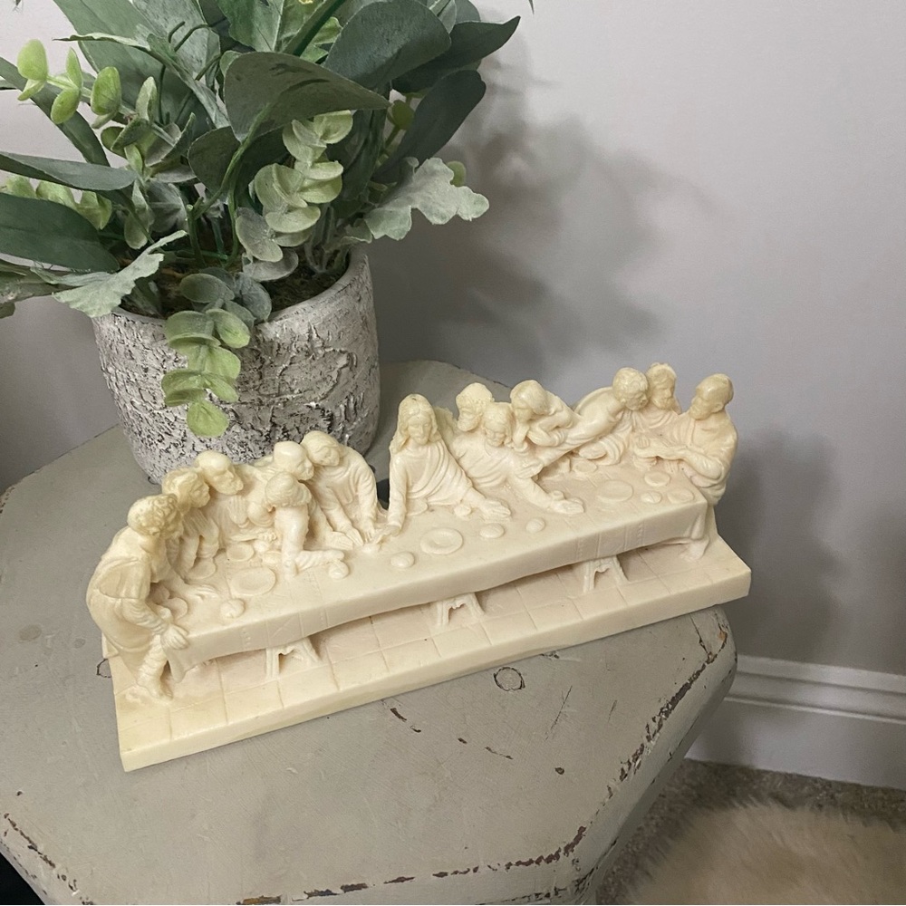 Vintage Holy Family Last Super Resin Sculpture Figurine